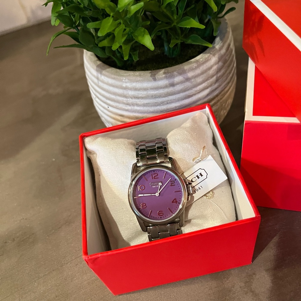 Coach Delancey Silver/Purple Watch-NWT/NIB Never Worn